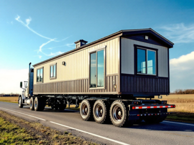 Mobile home getting relocated.