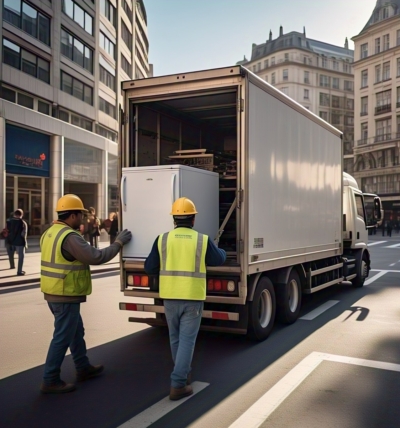 Moving refrigerator in a moving truck