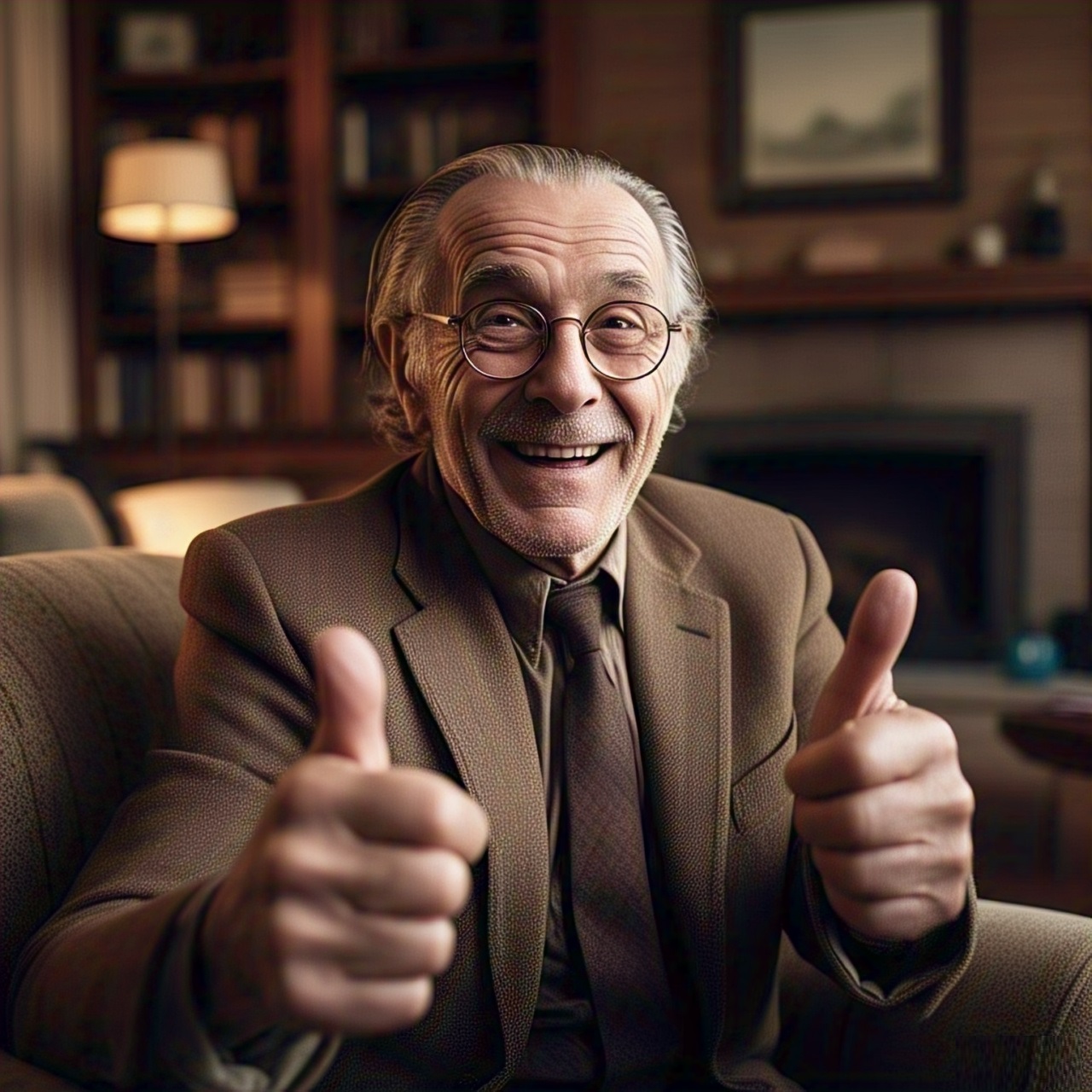 Old man thumbs up