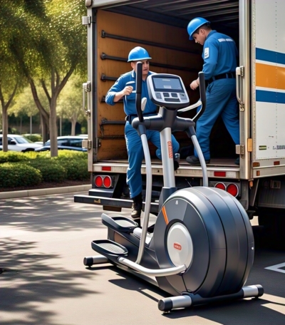 Elliptical on ground by moving truck