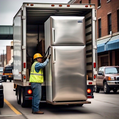Moving refrigerator in a moving truck