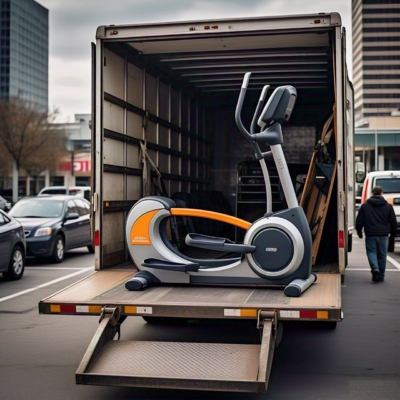 Elliptical on truck platform.